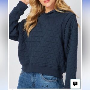 Bluegrey quilted hoodie